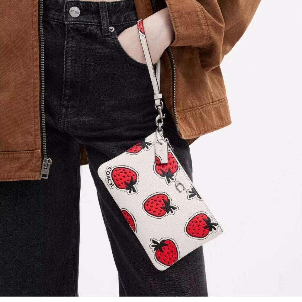Coach Wristlet with Strawberry Print - Picture 3 of 4